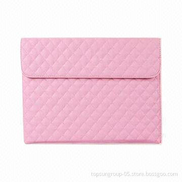 Lambskin leather case/protective sleeve for iPad 2/3/4, six colors are available, with tank bag
